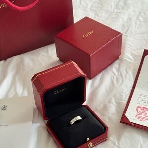 Original CARTIER Love White gold w 3 diamonds Ring